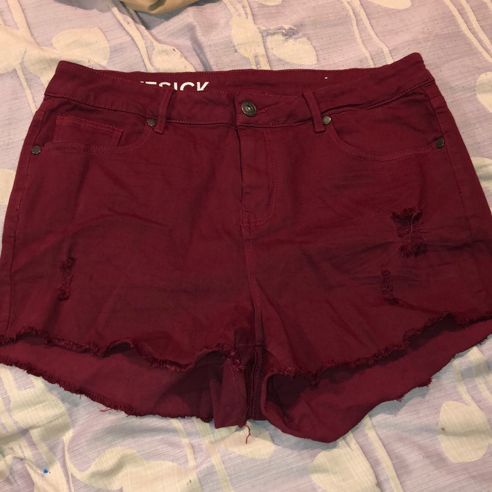 NWOT Lovesick Burgundy High Waisted Shorts